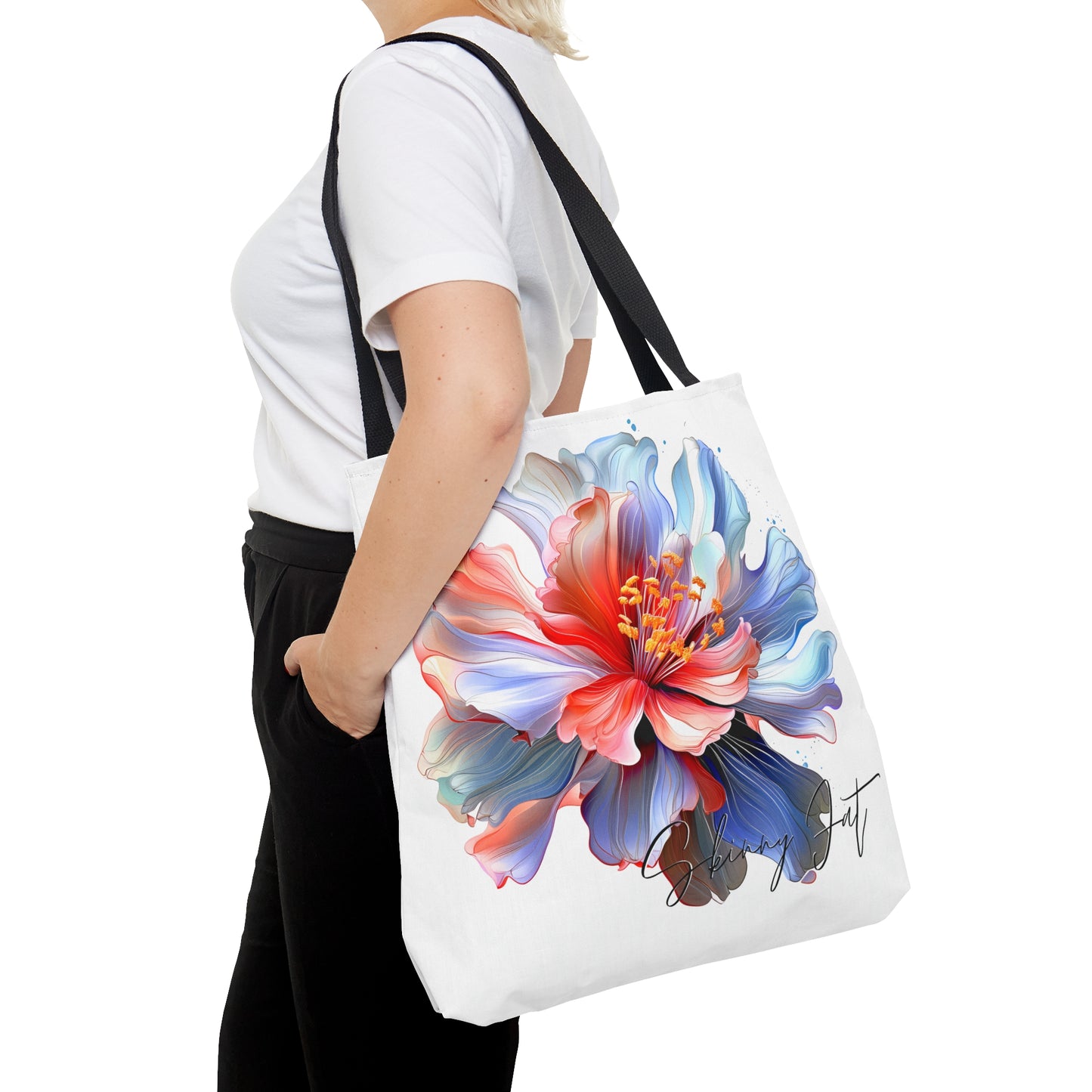 Floral tote bag ai graphic inspired snack pack tote stylish tote bag for travel cool shopping bag casual carrying tote