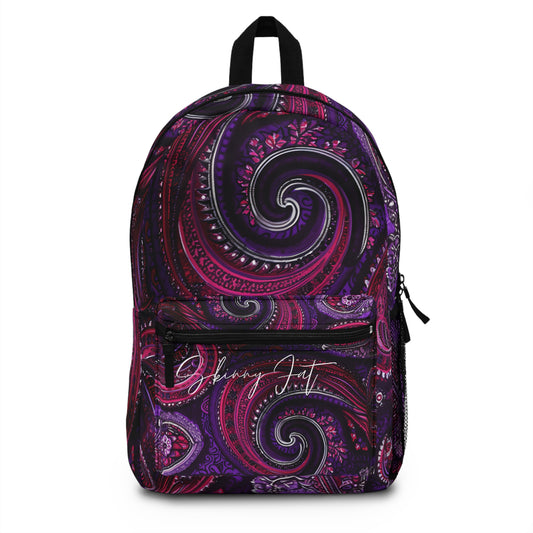 Student backpack bag paisley inspired Watercolour inspired design abstract art shoulder bag art tote creative fashion artist fashion makeup