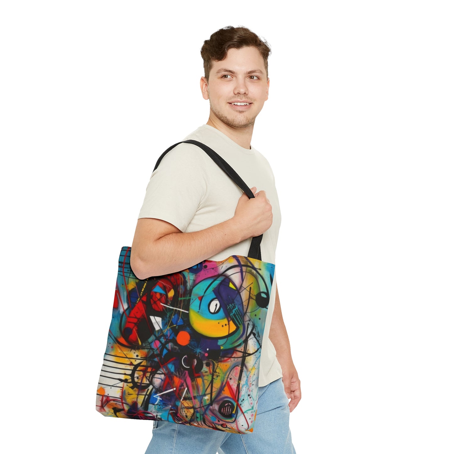 Carry Your Artistic Style Everywhere with Our Vibrant Abstract Art Design Tote Bag, Contemporary art design, Artistic flair to bag, tote bag