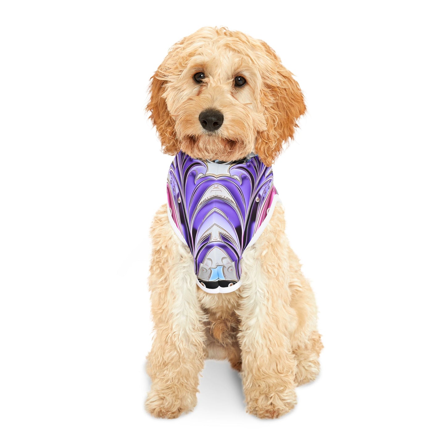 Pet hoodies printed with Ai graphics, polyester made light weight, cozy breathable pet apparel, stylish pet clothing, small pet grooming