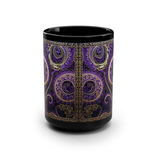 Paisley print ceramic coffee mug Hot beverage casual soup mug keep the street life alive with a morning cup of coffee graffiti regal style