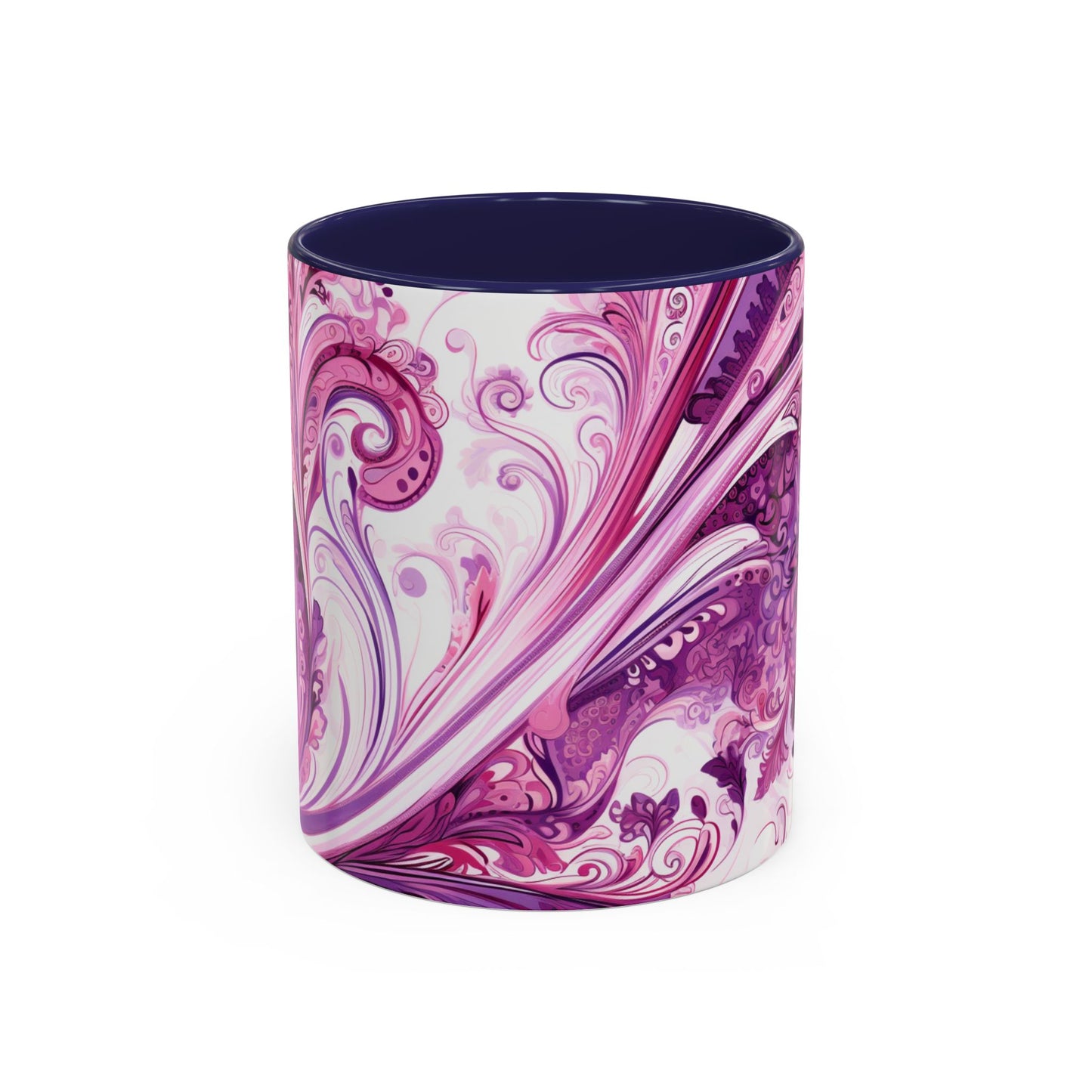 Coffee mug Paisley print ceramic Hot beverage casual soup cup keep the caffeine life alive with a morning drink of coffee regal style 11oz