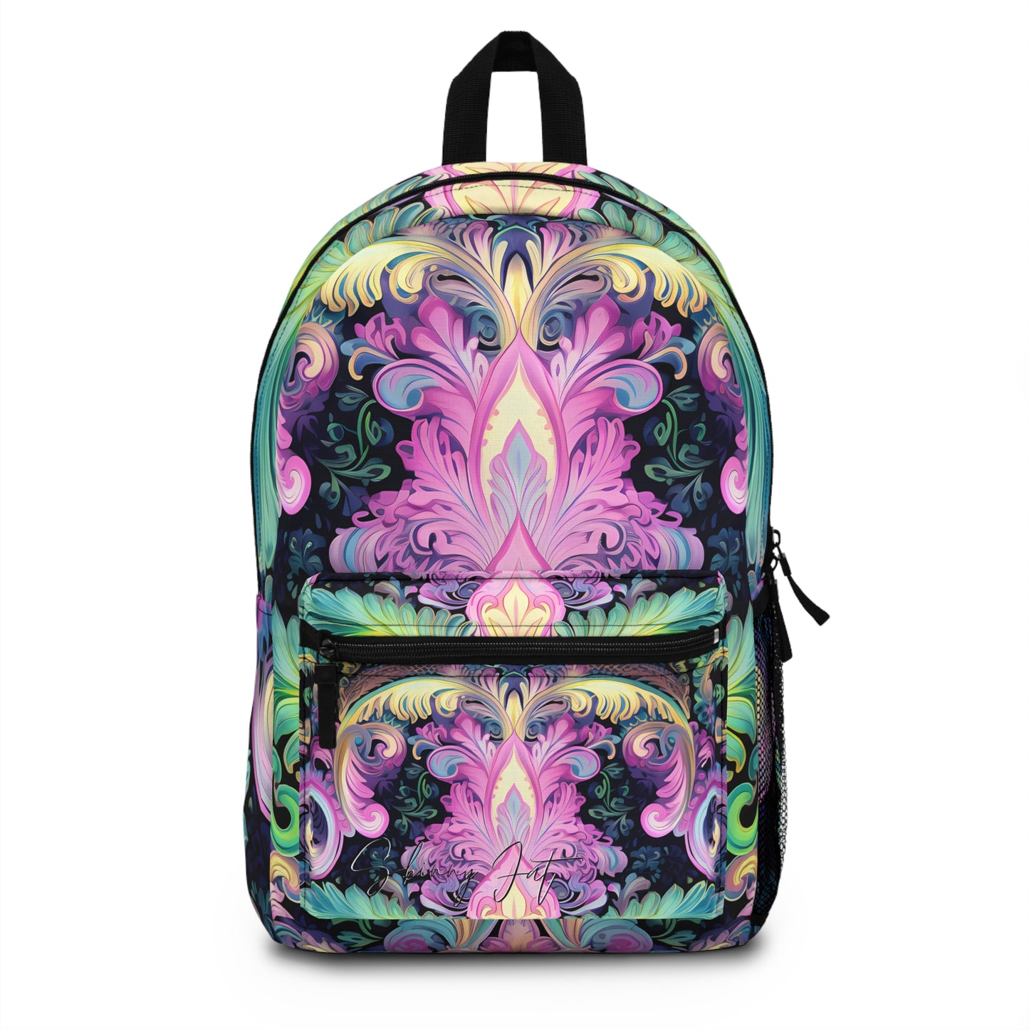 Student backpack bag paisley inspired Watercolour inspired design abstract art shoulder bag art tote creative fashion artist fashion makeup