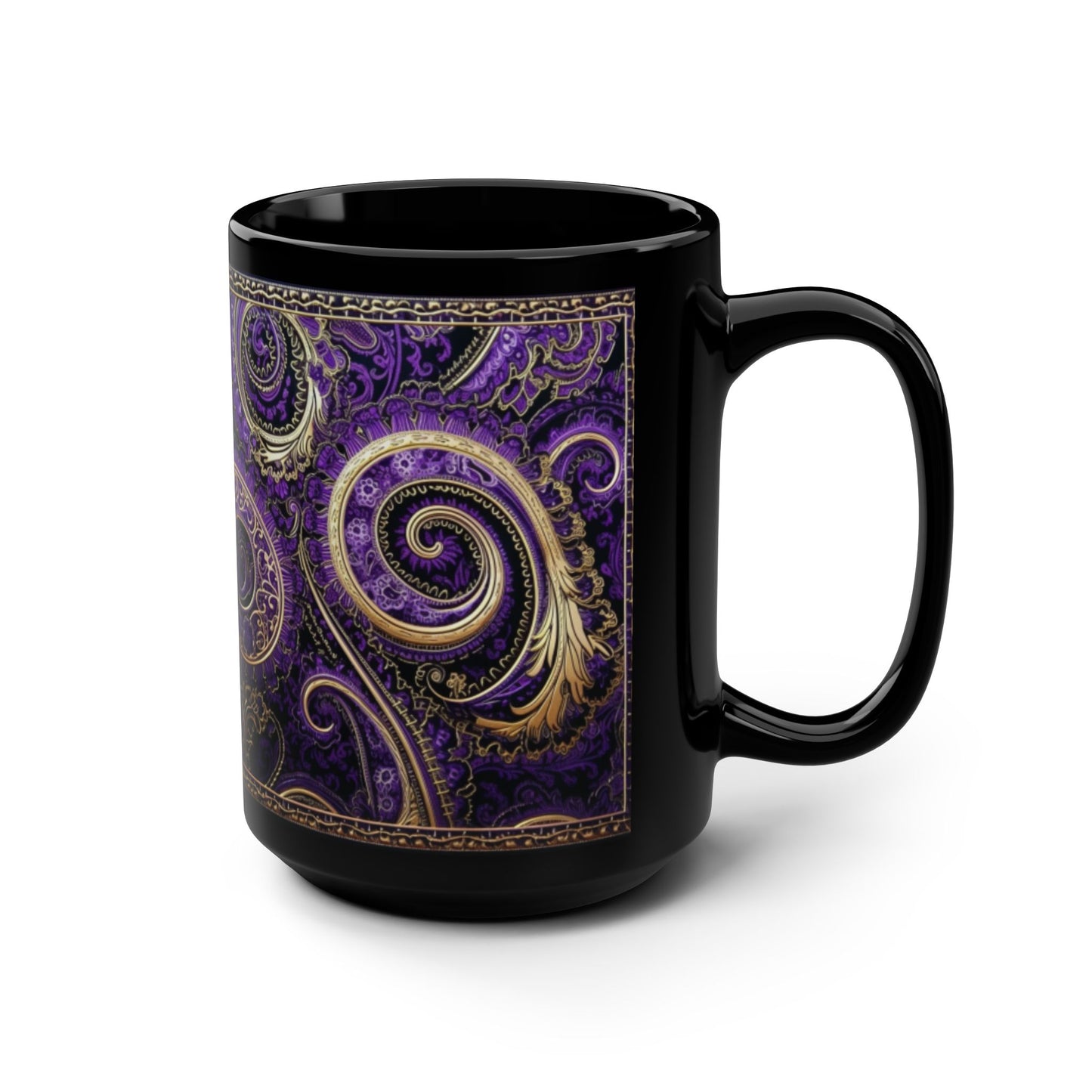 Paisley print ceramic coffee mug Hot beverage casual soup mug keep the street life alive with a morning cup of coffee graffiti regal style