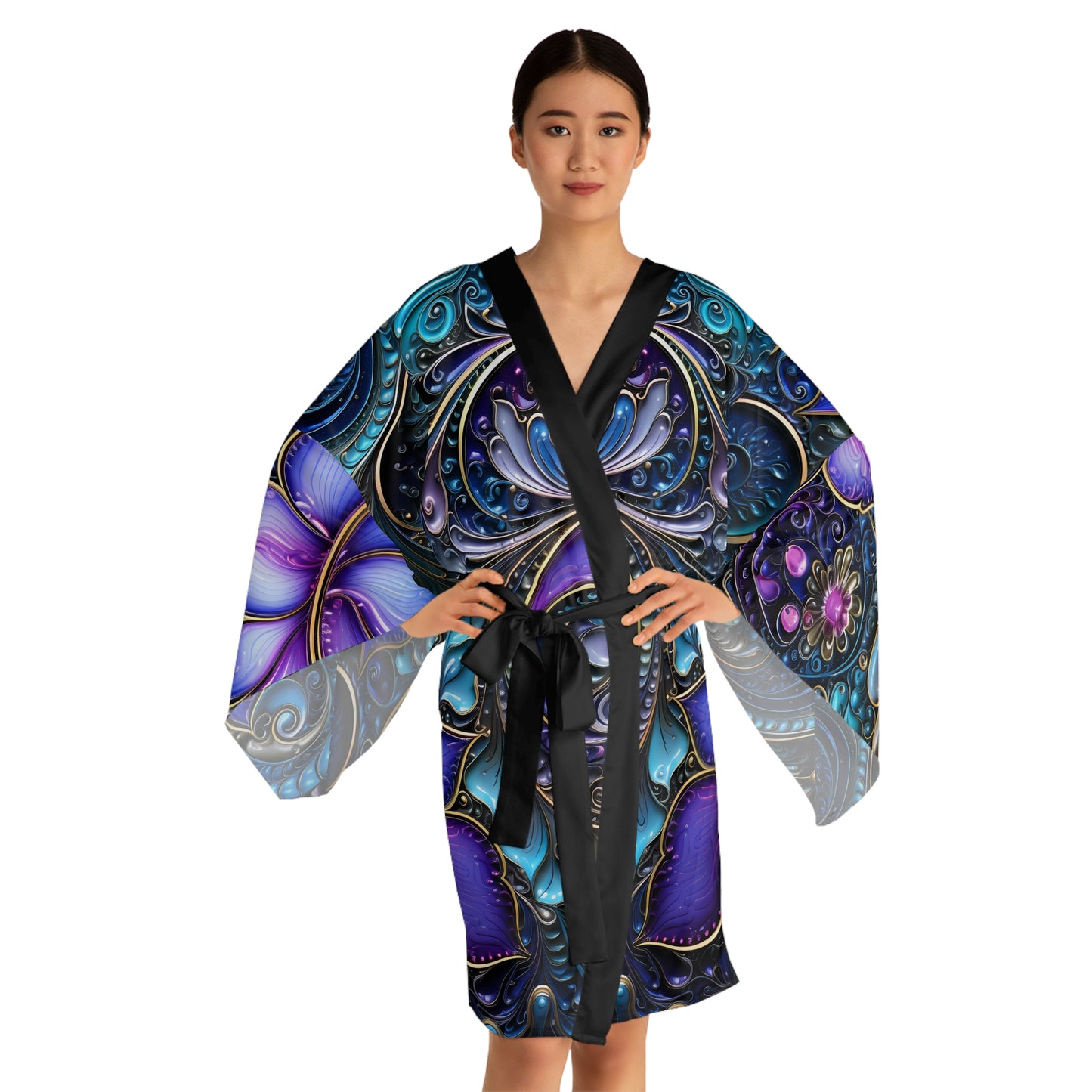 Womens kimono boho cover up breathable summer fashion light weight bohemian chic outer wear, lounge wear wrap japanese style cardigan