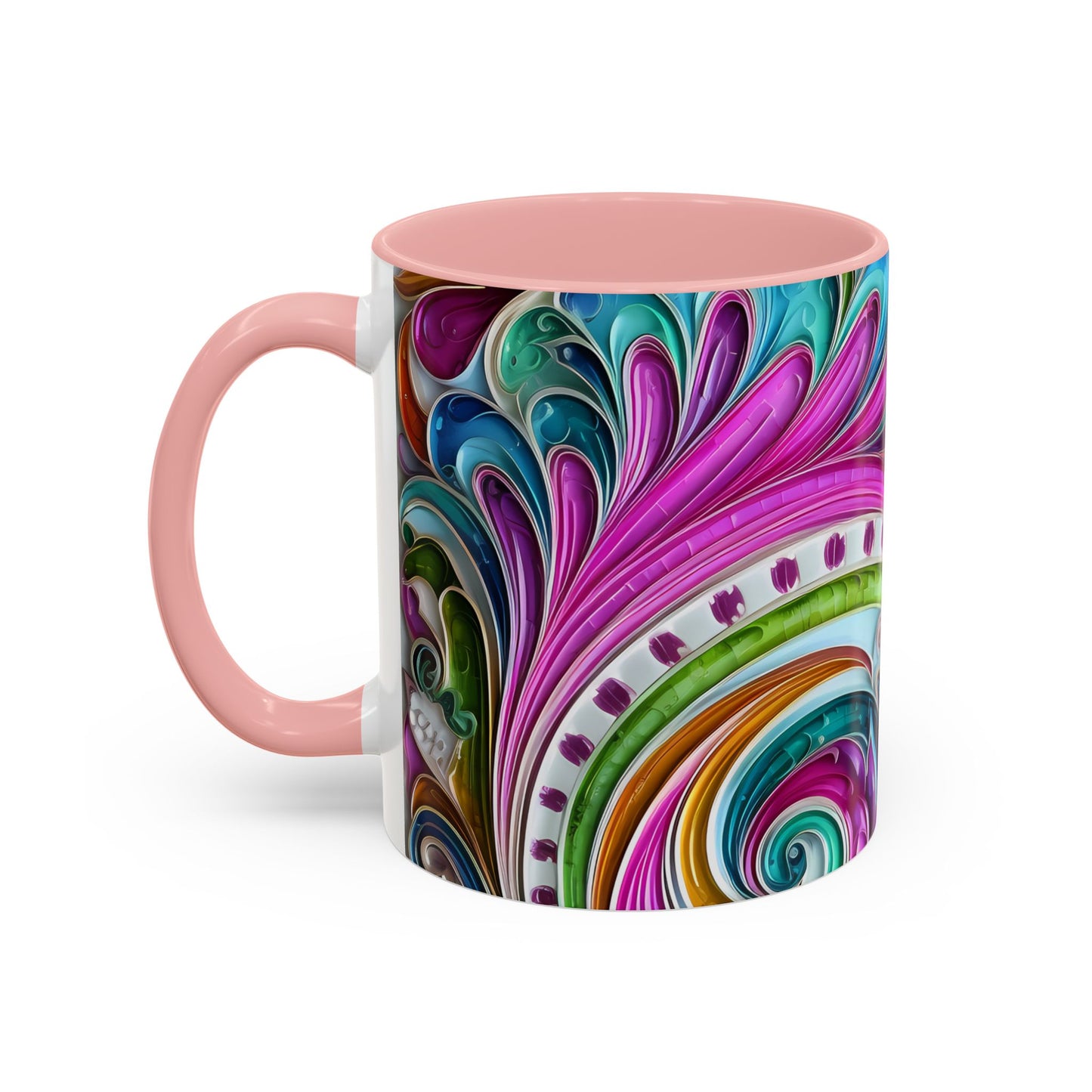 Paisley print ceramic coffee mug Hot beverage casual soup cup keep the caffeine life alive with a morning cup of coffee regal style 11oz