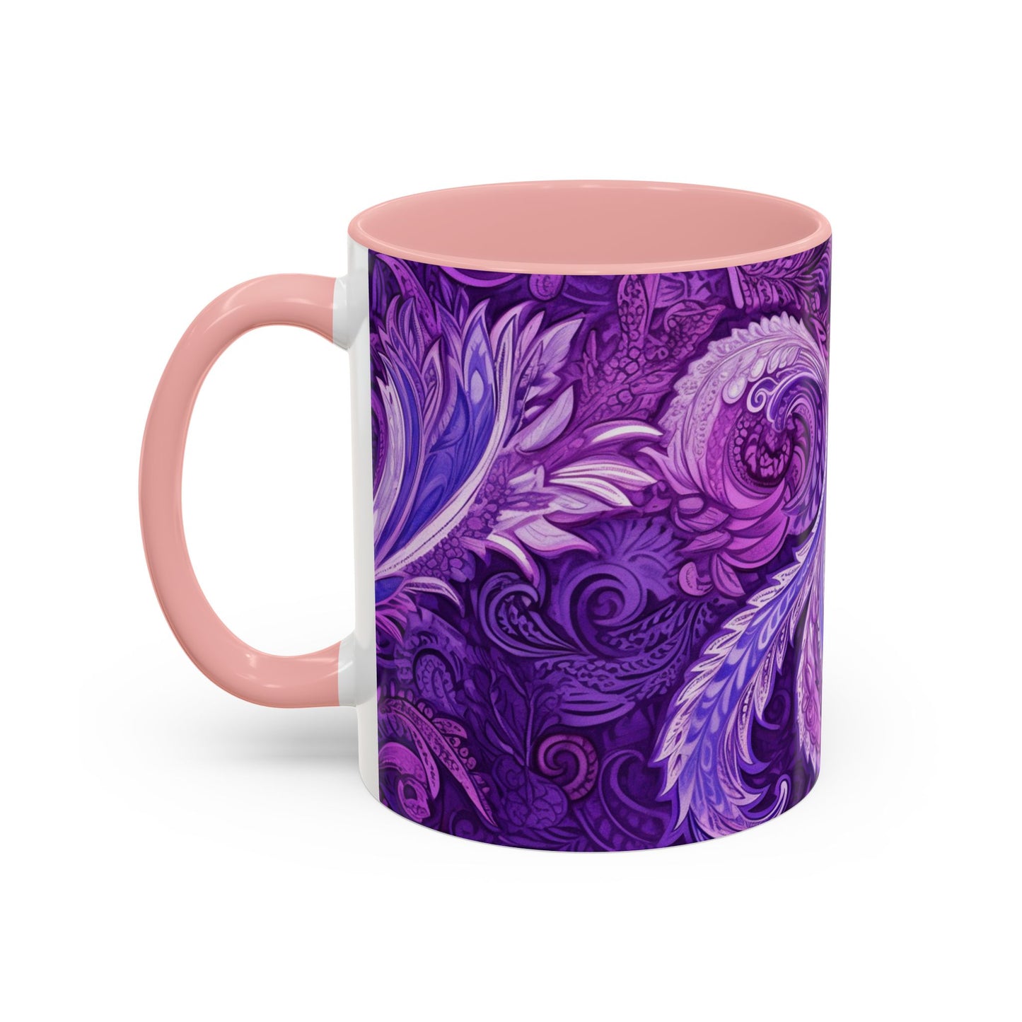 Coffee mug Paisley print ceramic Hot beverage casual soup cup keep the caffeine life alive with a morning drink of coffee regal style 11oz