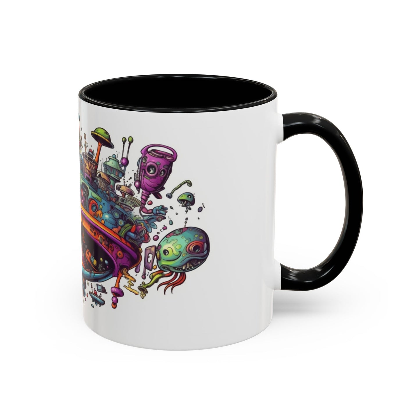 Graffiti print ceramic coffee mug Hot beverage casual soup mug keep the street life alive with a morning cup of coffee graffiti style 11oz