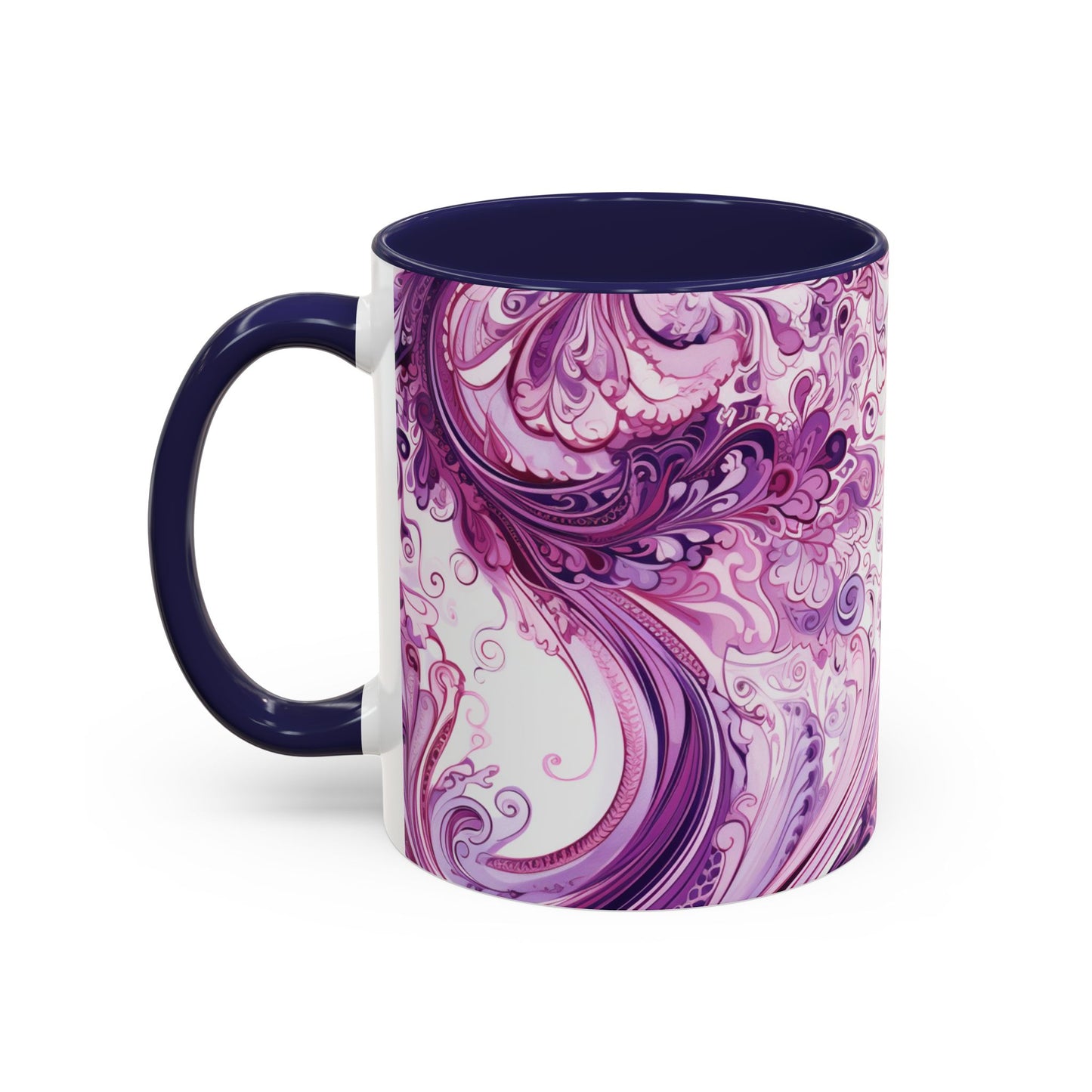 Coffee mug Paisley print ceramic Hot beverage casual soup cup keep the caffeine life alive with a morning drink of coffee regal style 11oz