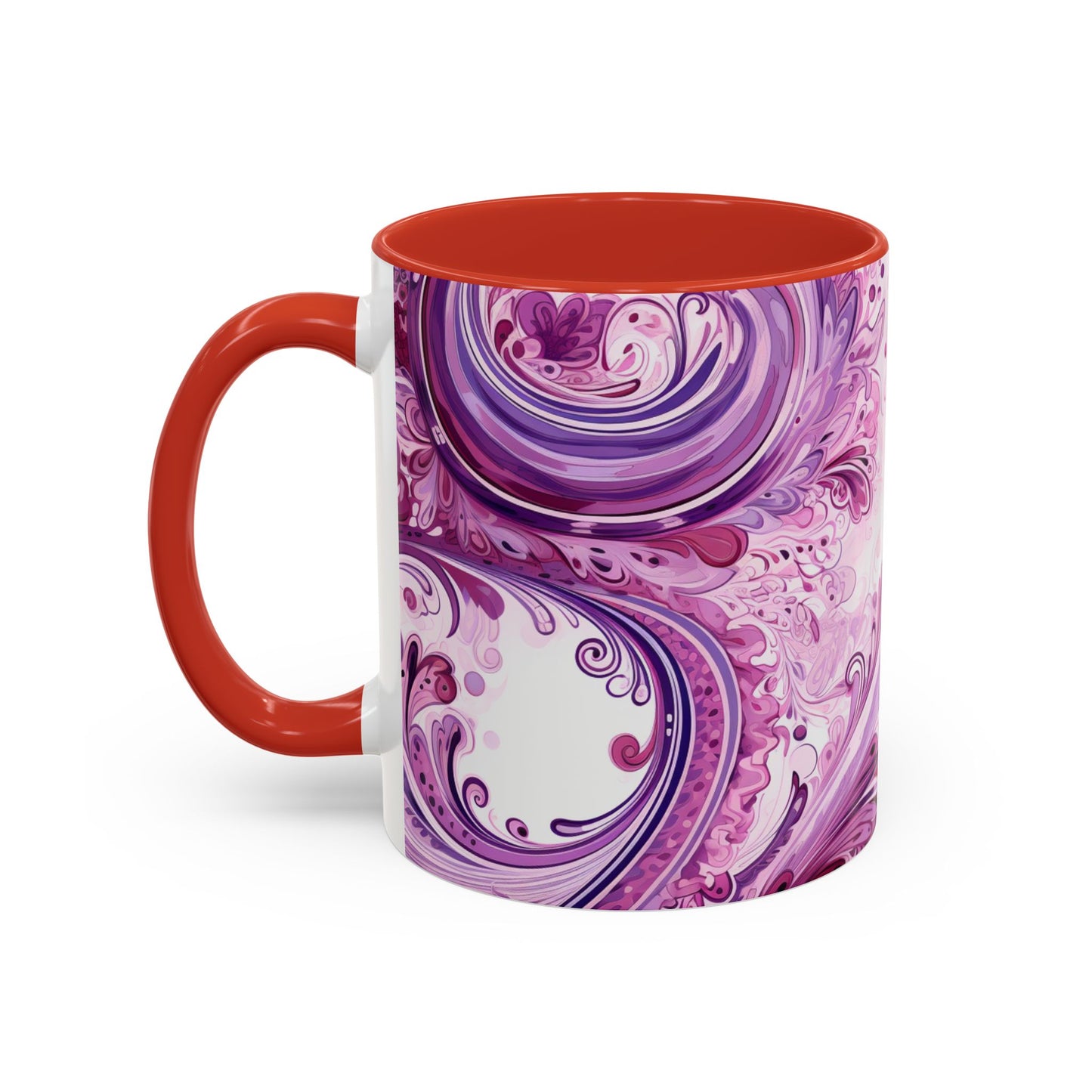 Coffee mug Paisley print ceramic Hot beverage casual soup cup keep the caffeine life alive with a morning drink of coffee regal style 11oz