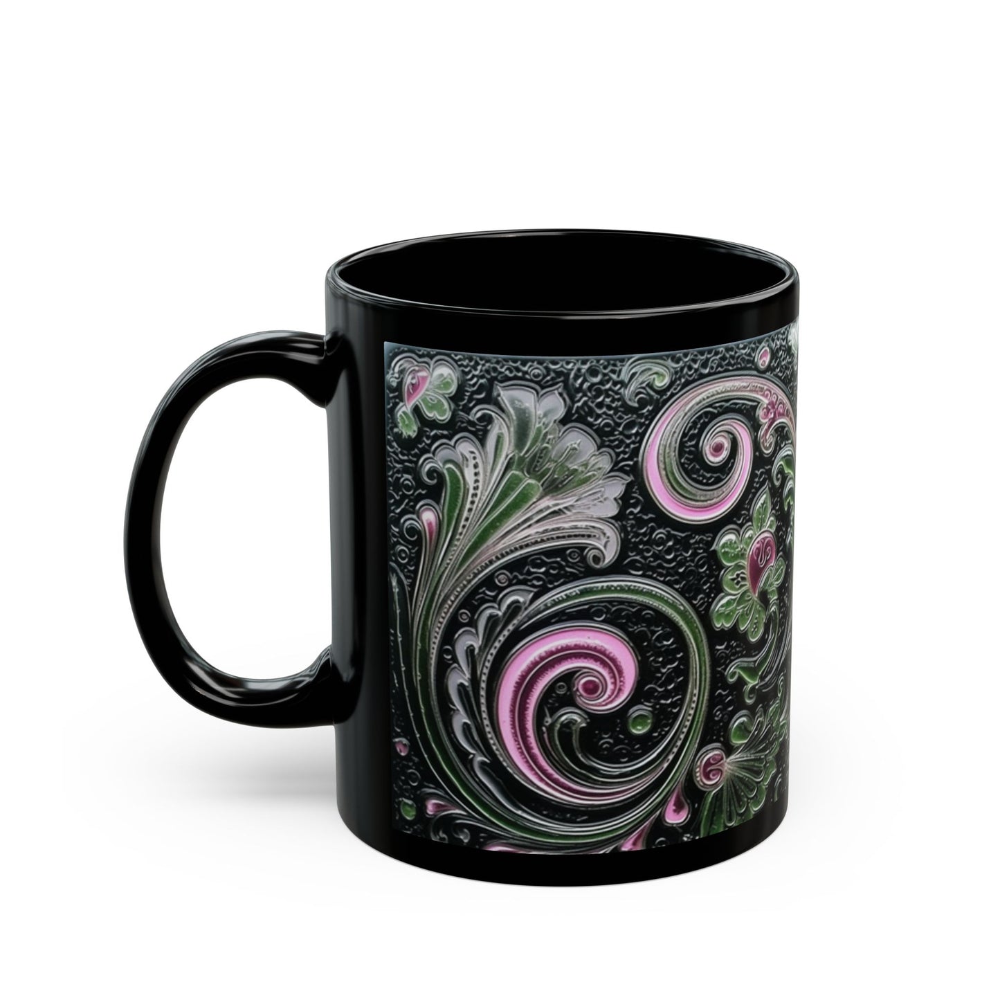 Coffee mug Paisley print ceramic Hot beverage casual soup cup keep the caffeine life alive with a morning drink of coffee regal style 11oz