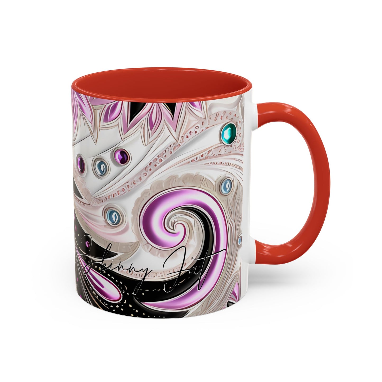 Coffee mug Paisley print ceramic Hot beverage casual soup cup keep the caffeine life alive with a morning drink of coffee regal style 11oz