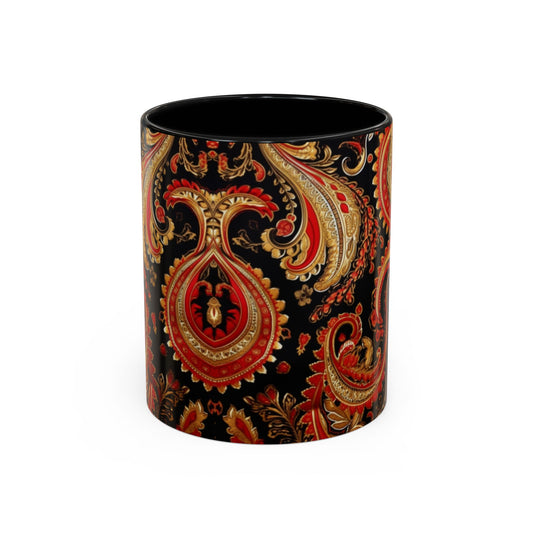 Paisley print ceramic coffee mug Hot beverage soup mug keep the street life alive with a morning cup of coffee graffiti regal style 11oz