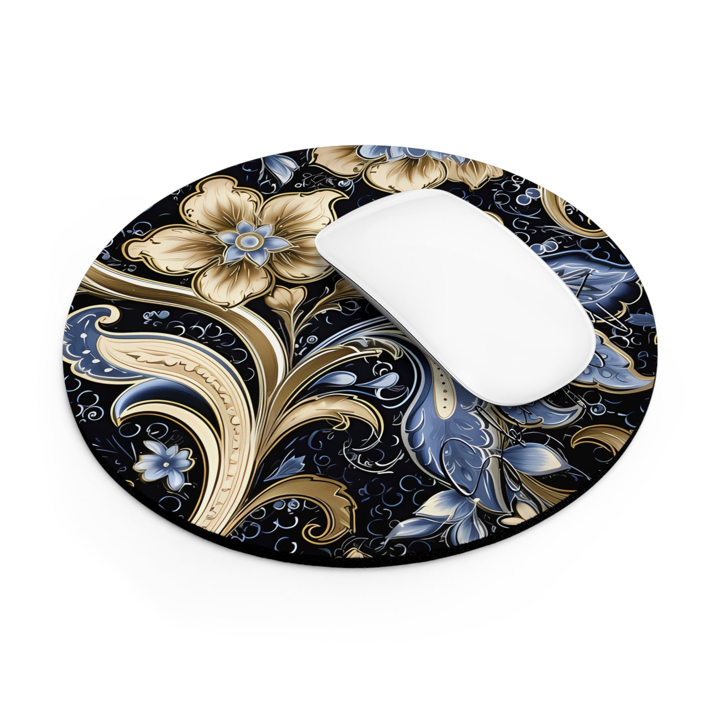 Mouse pad with Ai graphic printed image on circle style gift of Cosmic Creations AI-Infused Circle Mouse Pad gift Captivating Graphic Print