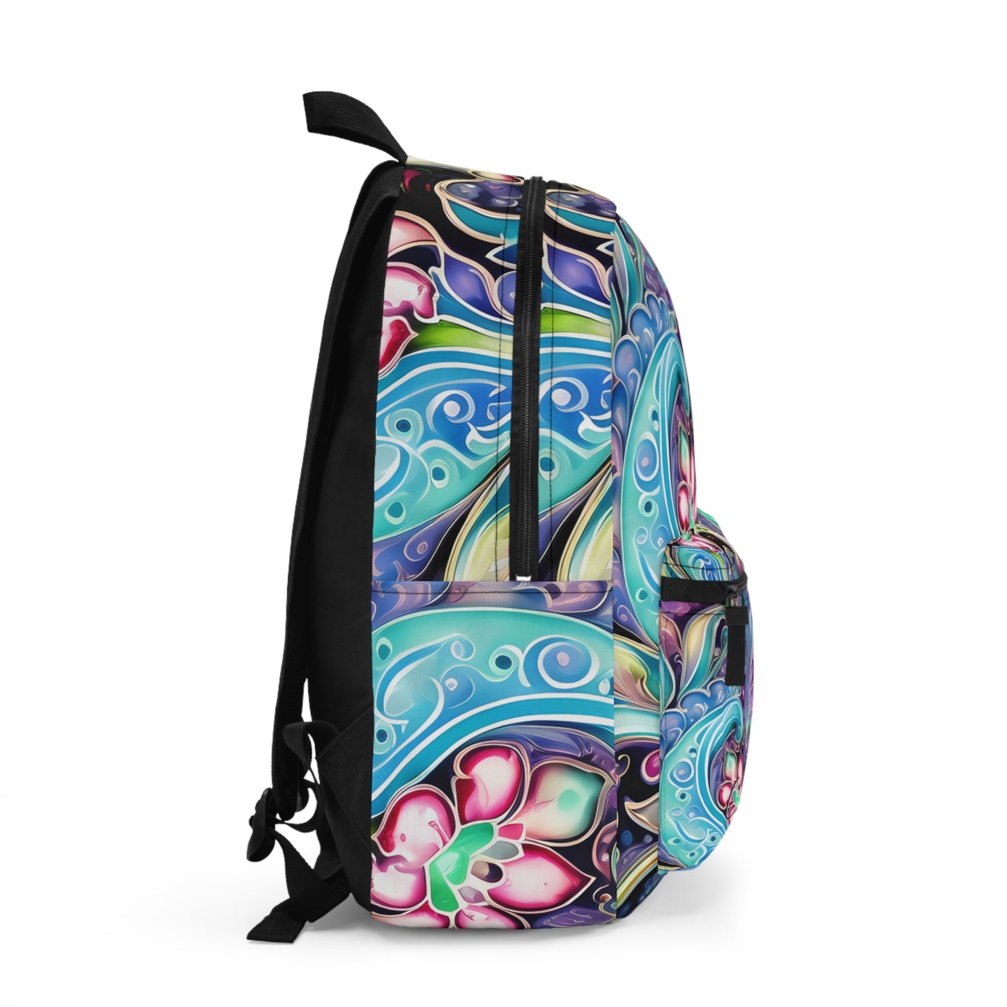 Student backpack bag paisley inspired Watercolour inspired design abstract art shoulder bag art tote creative fashion artist fashion makeup