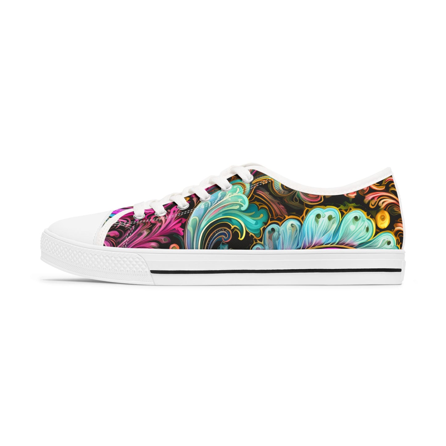 Womens Low Top abstract art print shoe low top abstract art shoes artistic sneaker abstract pattern unique footwear paisley abstract design