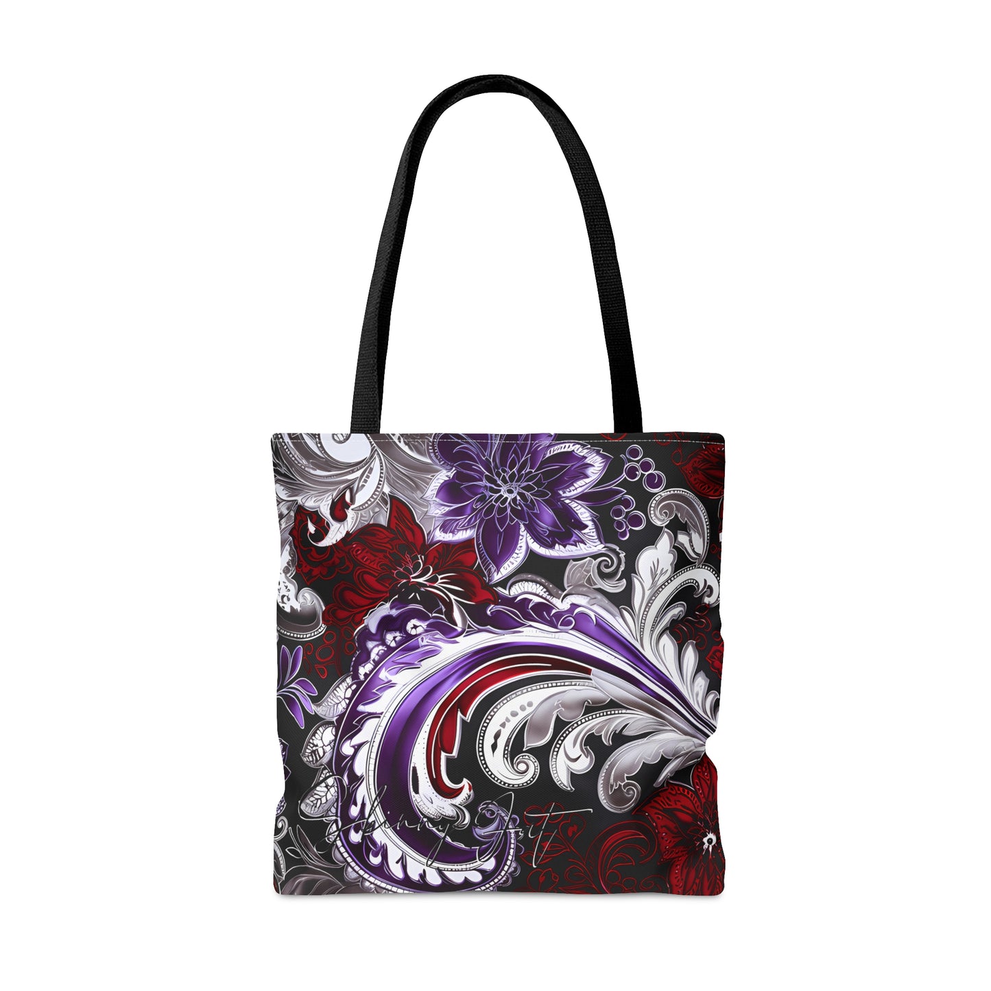 shoppers tote bag purple red regal paisley inspired Watercolour design abstract art tote bag creative fashion gift for teen artist fashion