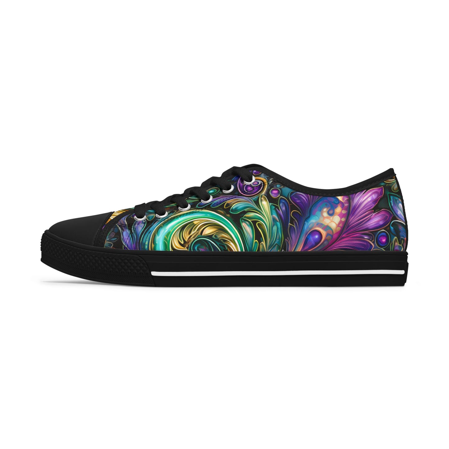 Womens Low Top abstract art print shoe low top abstract art shoes artistic sneaker abstract pattern unique footwear paisley abstract design