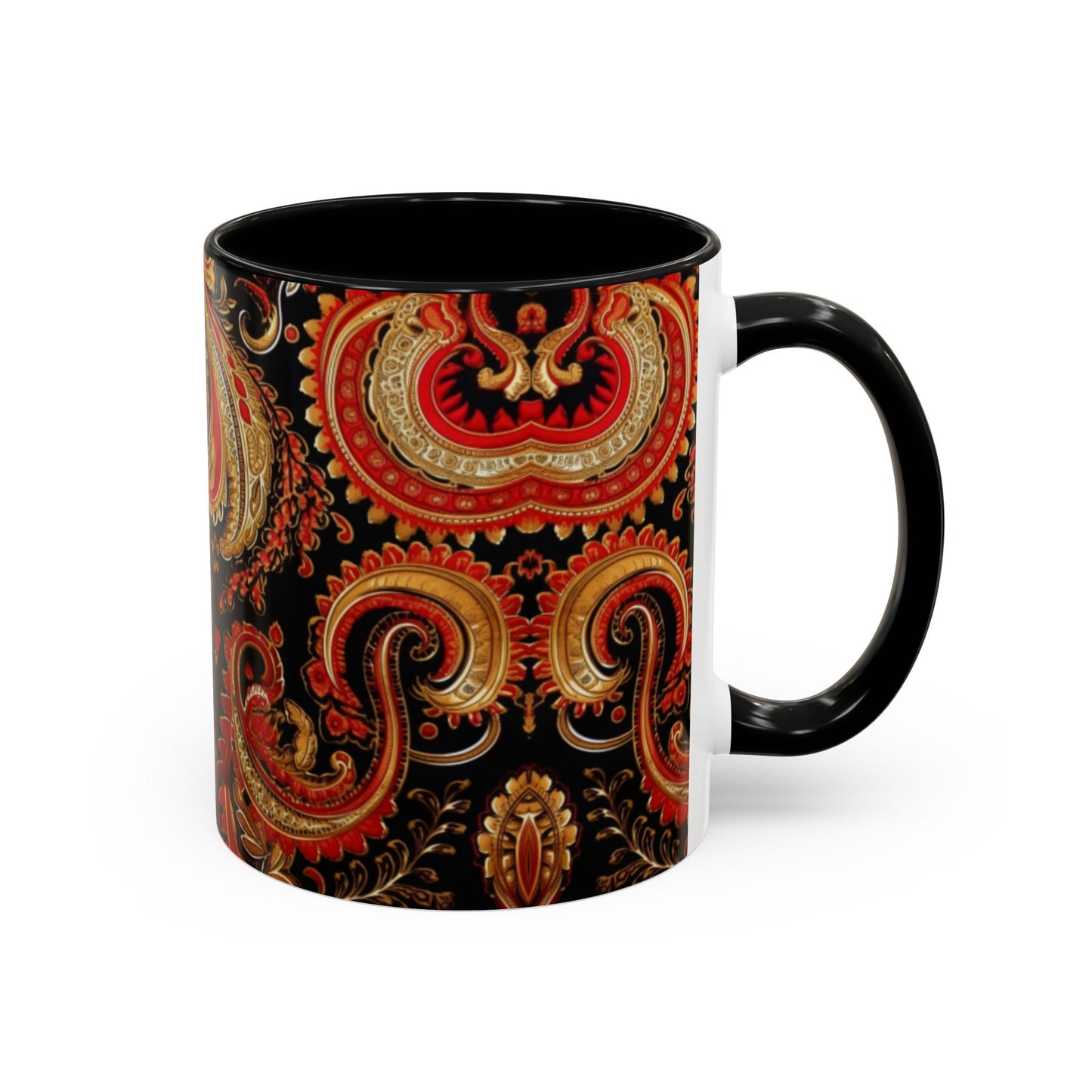 Paisley print ceramic coffee mug Hot beverage soup mug keep the street life alive with a morning cup of coffee graffiti regal style 11oz