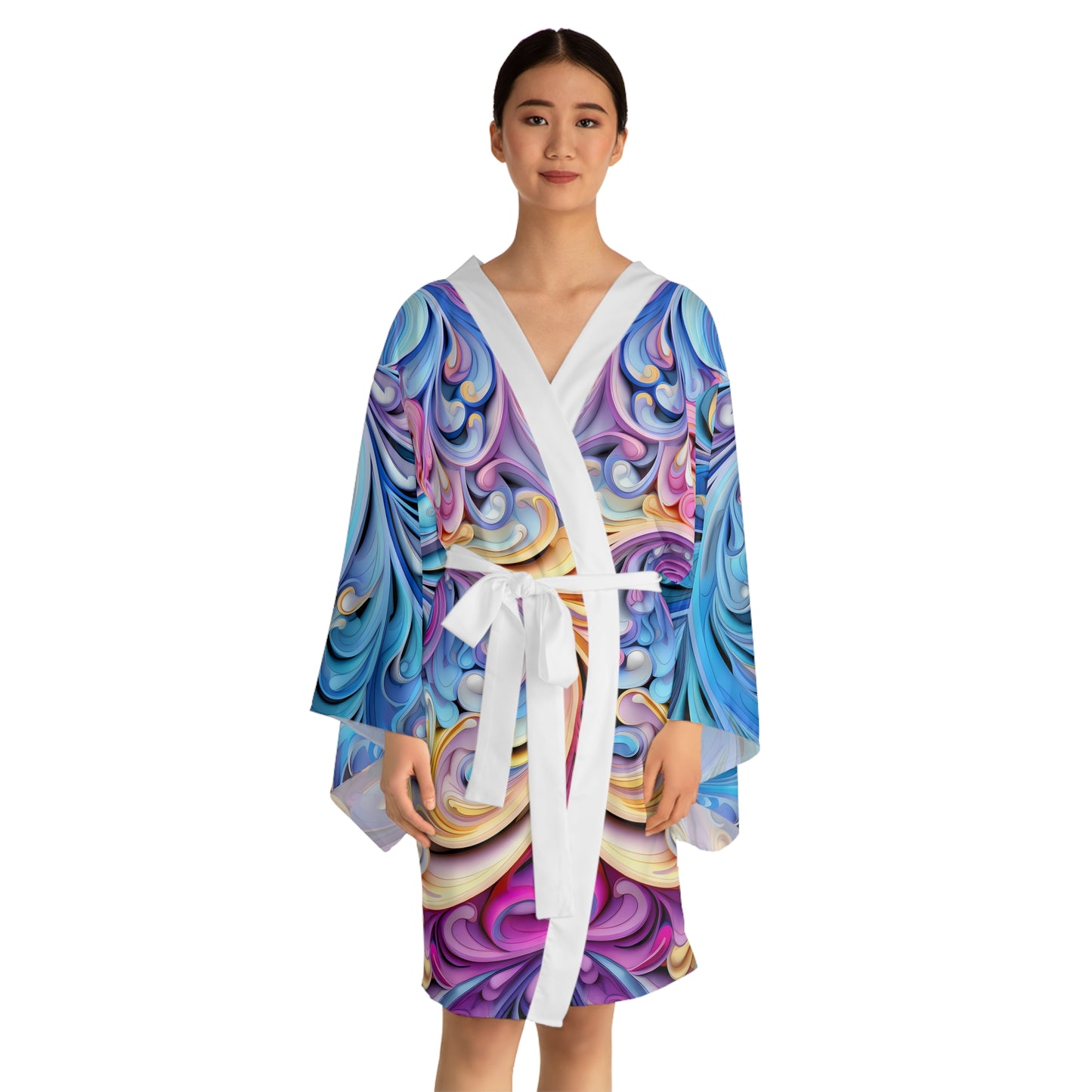 Womens kimono boho cover up breathable summer fashion light weight bohemian chic outer wear, lounge wear wrap japanese style cardigan