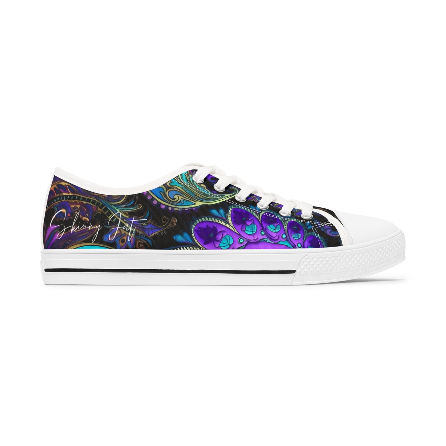 Womens Low Top abstract art print shoe low top abstract art shoes artistic sneaker abstract pattern unique footwear paisley abstract design