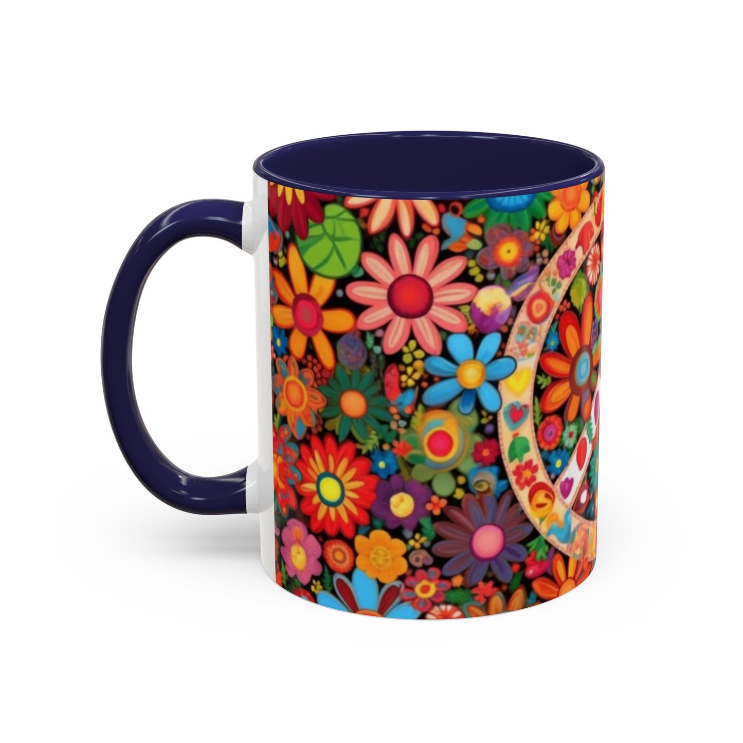 Flower print ceramic coffee mug Hot beverage casual soup mug keep the caffine life alive with a morning cup of coffee Ai tech style