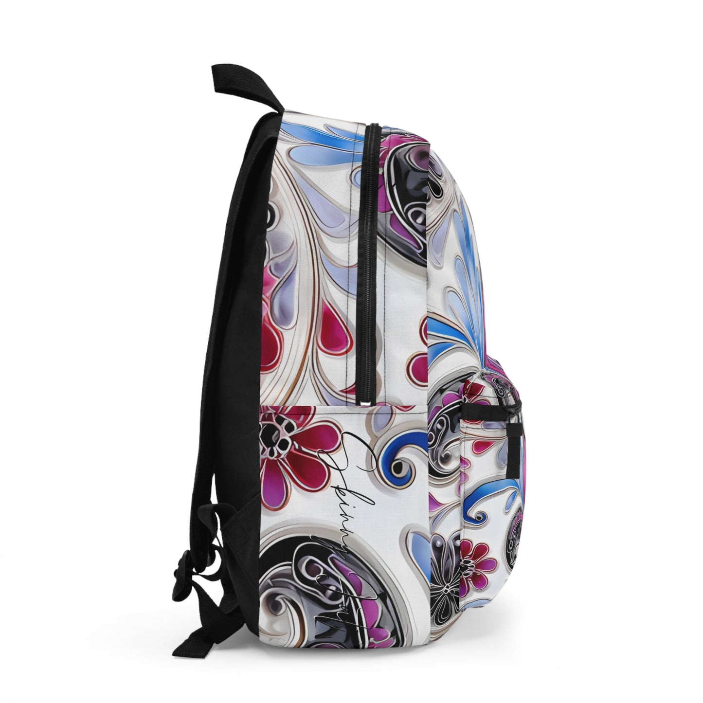 Student backpack bag paisley inspired Watercolour inspired design abstract art shoulder bag art tote creative fashion artist fashion makeup