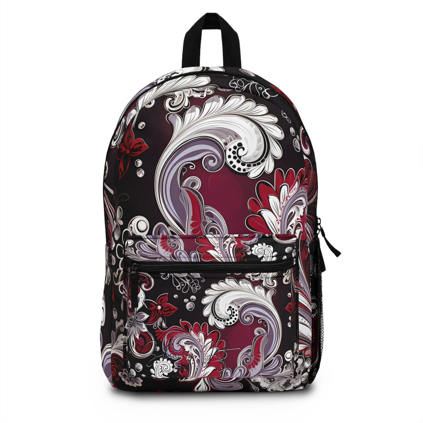 Student backpack bag paisley inspired Watercolour inspired design abstract art shoulder bag art tote creative fashion artist fashion makeup