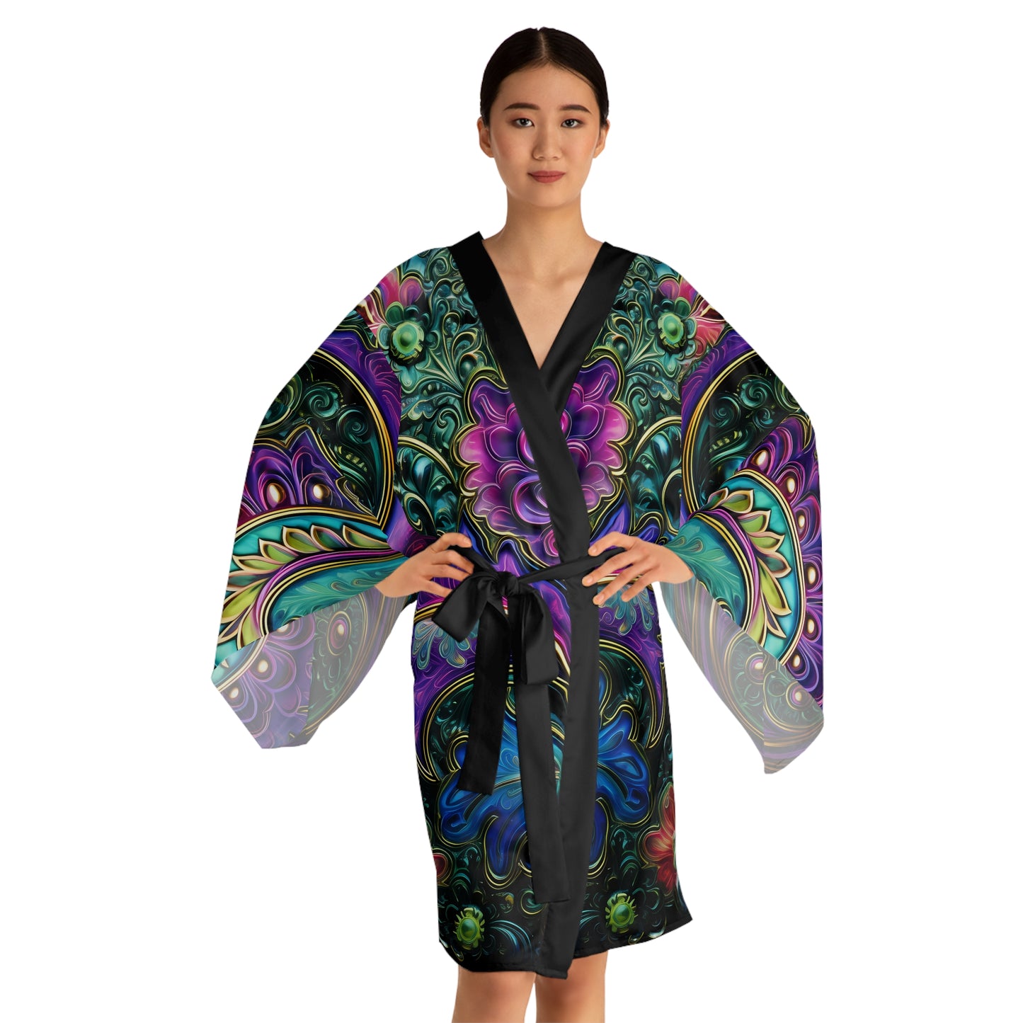 Womens kimono comfortable breathable paisley design leisure wear Spring kimono love of a regal spring Feminine wear casual womens wea