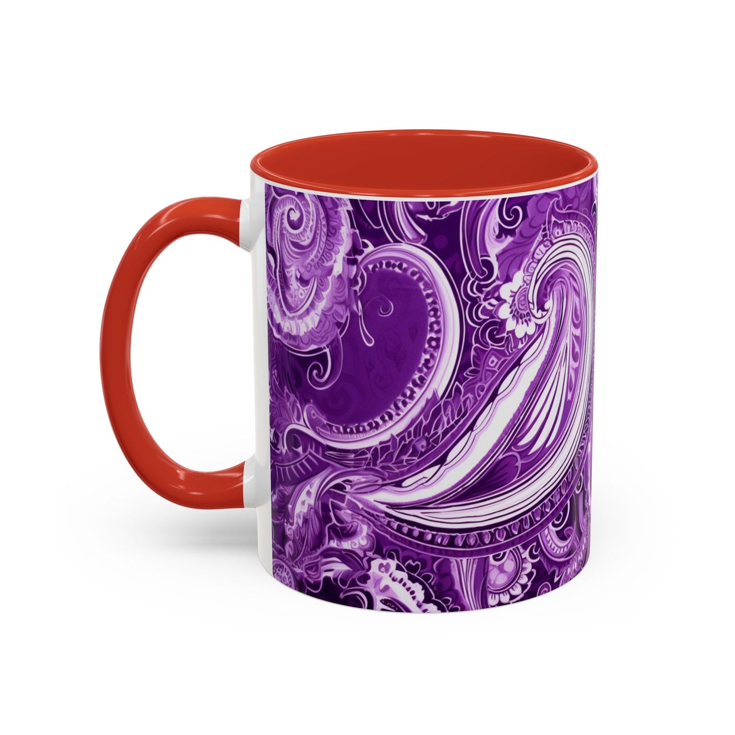 Coffee mug Paisley print ceramic Hot beverage casual soup cup keep the caffeine life alive with a morning drink of coffee regal style 11oz