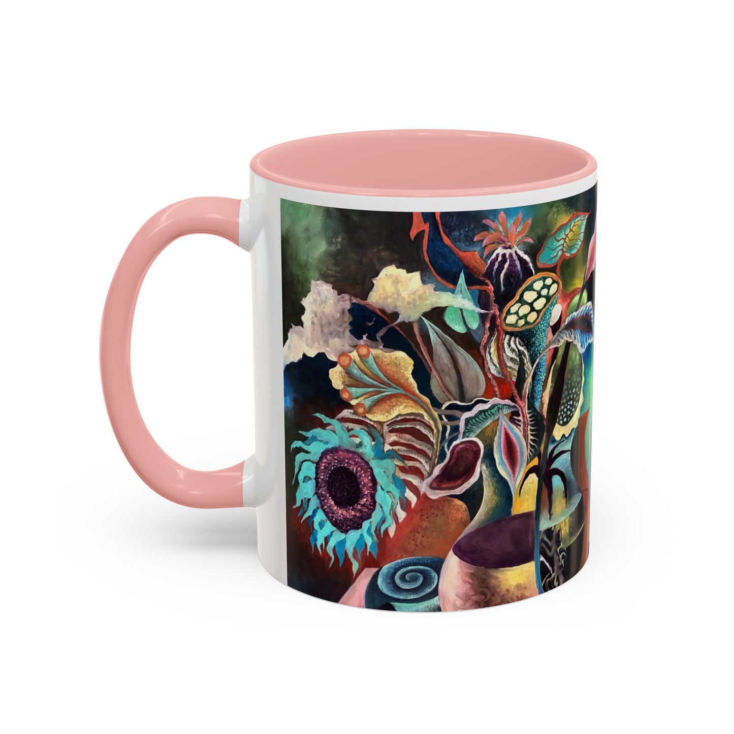 Flower print ceramic coffee mug 11 oz Hot beverage casual soup mug keep the street life alive with a morning cup of coffee graffiti style