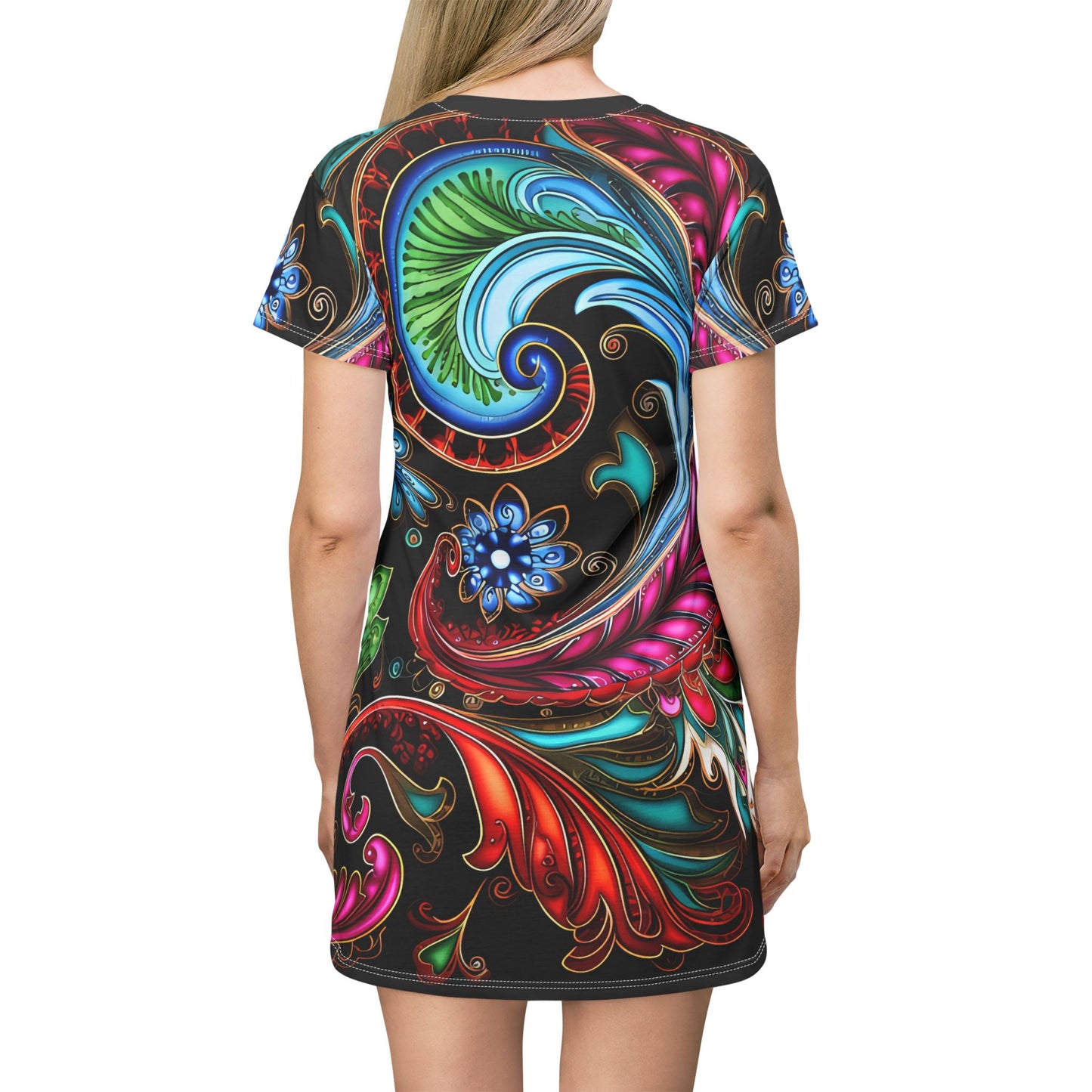 Spring dress T comfortable breathable paisley regal design leisure wear Spring T love of butterflies spring Feminine wear casual womens wear