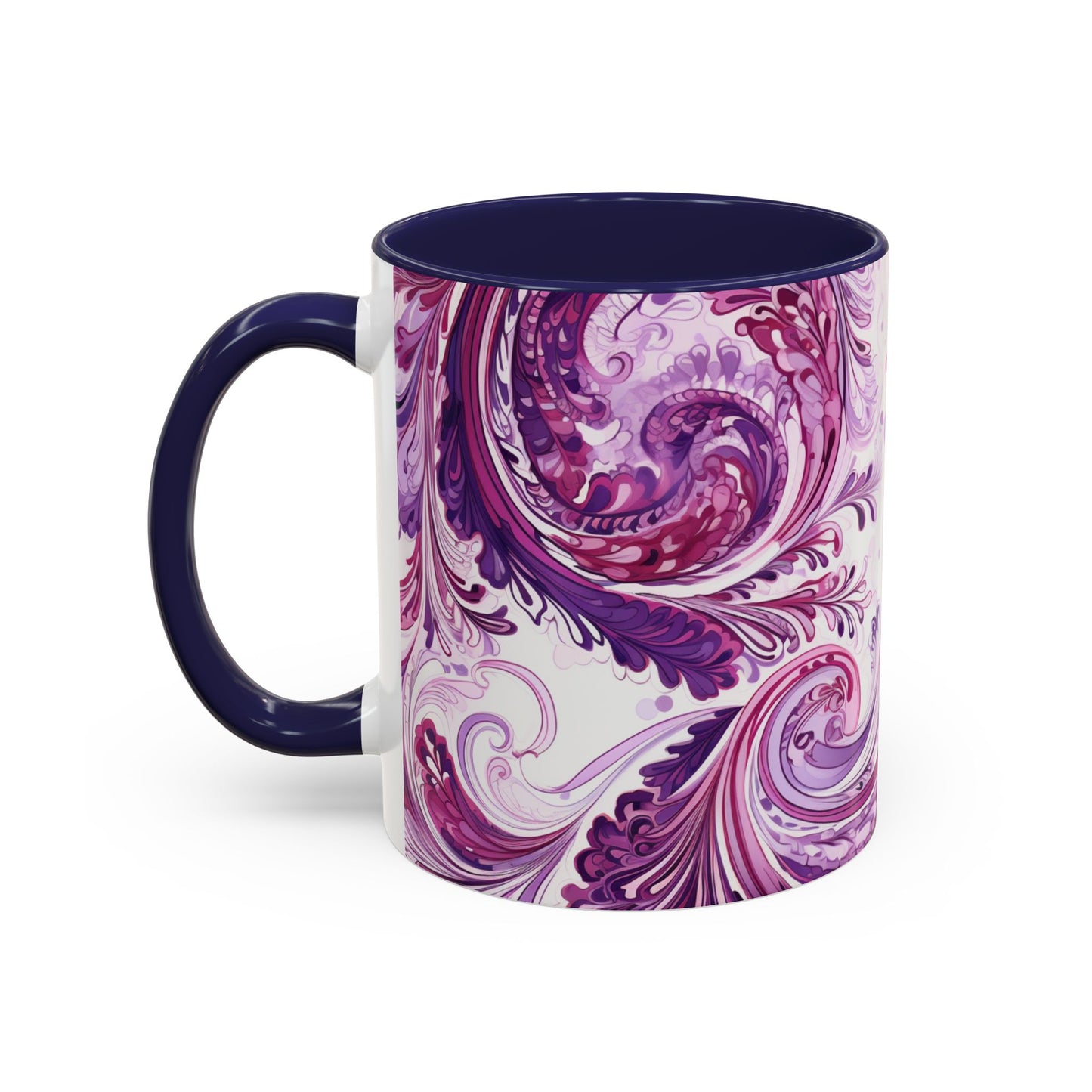 Coffee mug Paisley print ceramic Hot beverage casual soup cup keep the caffeine life alive with a morning drink of coffee regal style 11oz