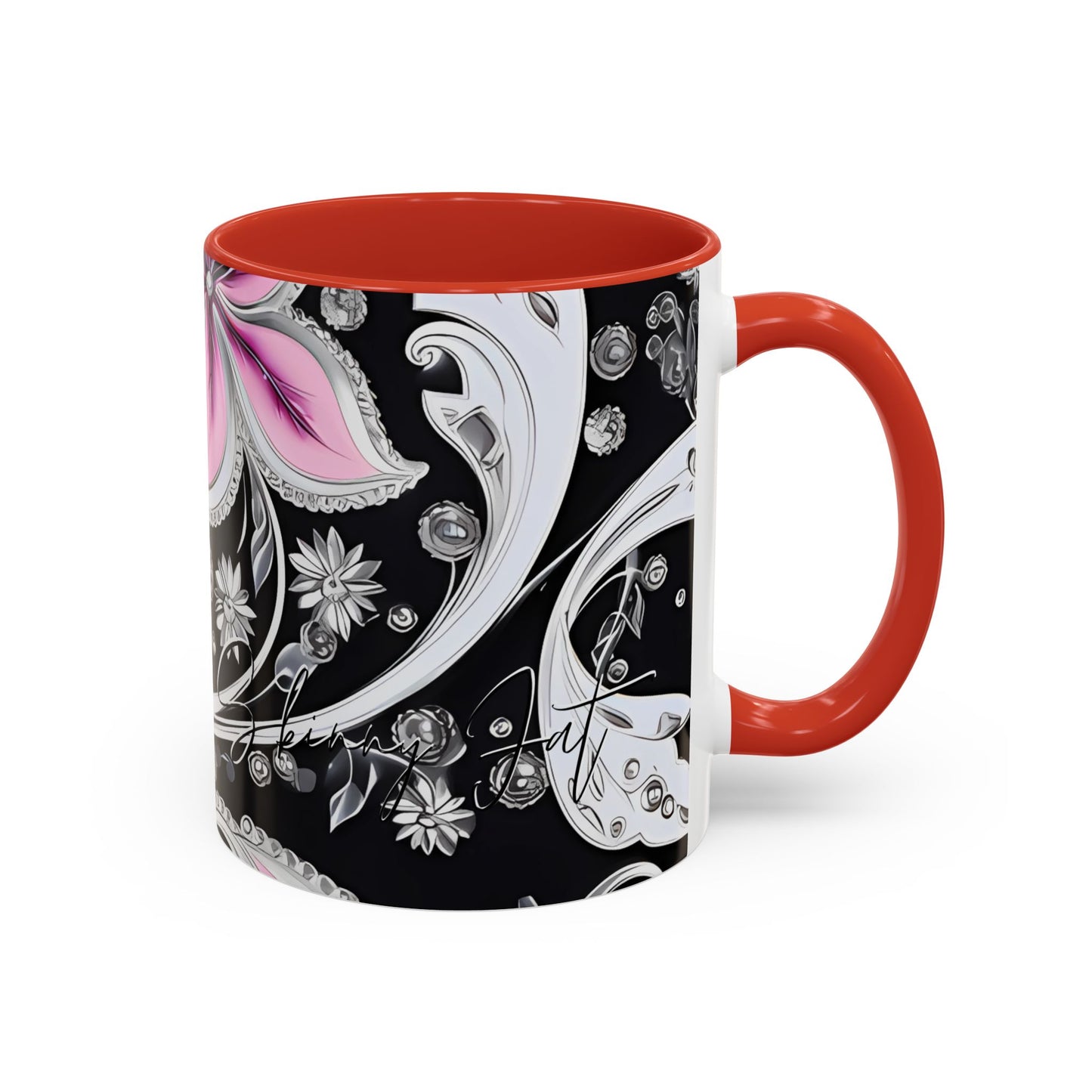 Coffee mug Paisley print ceramic Hot beverage casual soup cup keep the caffeine life alive with a morning drink of coffee regal style  11oz