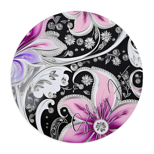 Mouse pad with Ai graphic printed image on circle style gift of Cosmic Creations AI-Infused Circle Mouse Pad gift Captivating Graphic Print