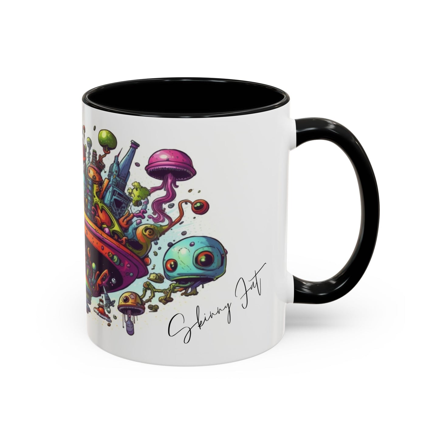 Graffiti print ceramic coffee mug Hot beverage casual soup mug keep the street life alive with a morning cup of coffee graffiti style 11oz