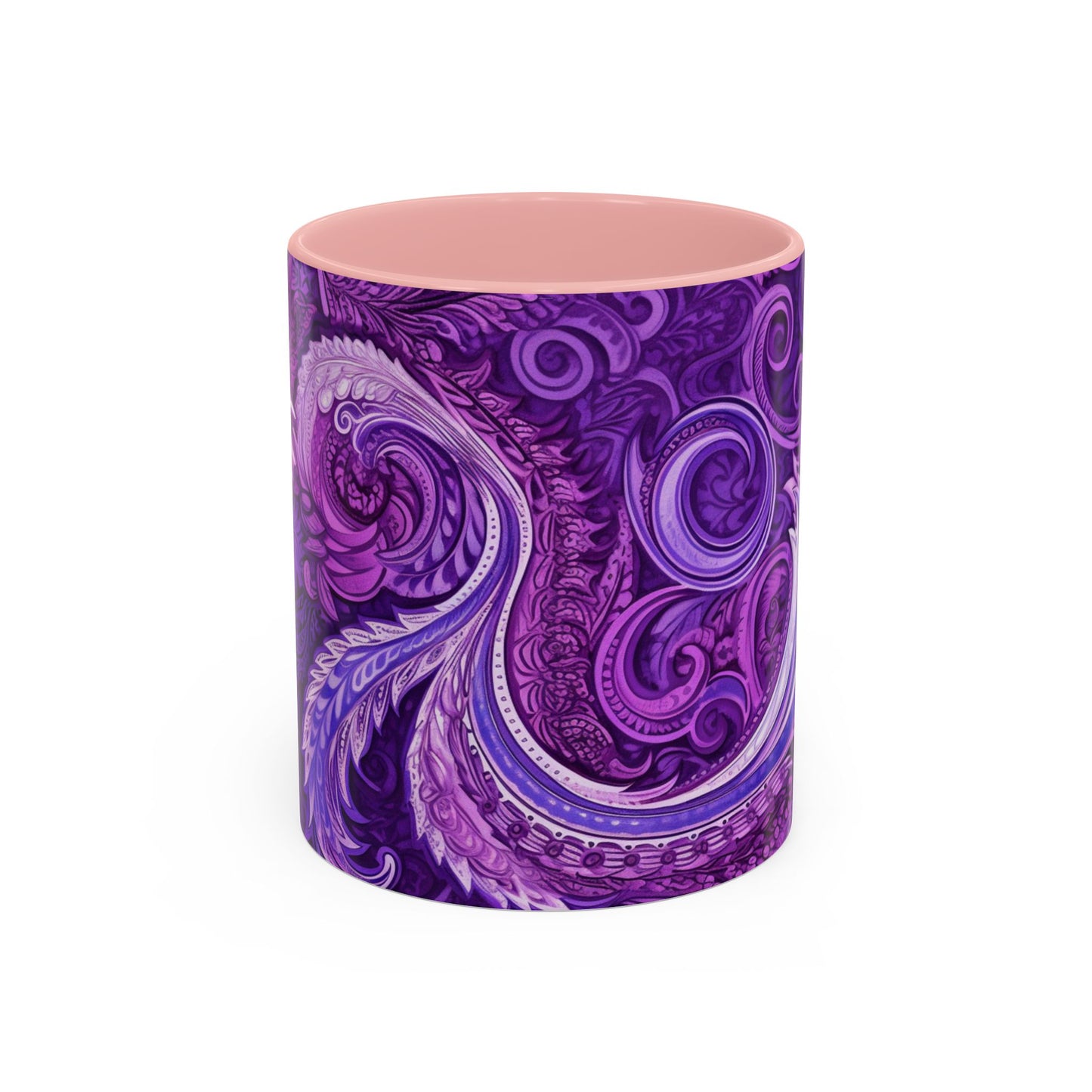 Coffee mug Paisley print ceramic Hot beverage casual soup cup keep the caffeine life alive with a morning drink of coffee regal style 11oz