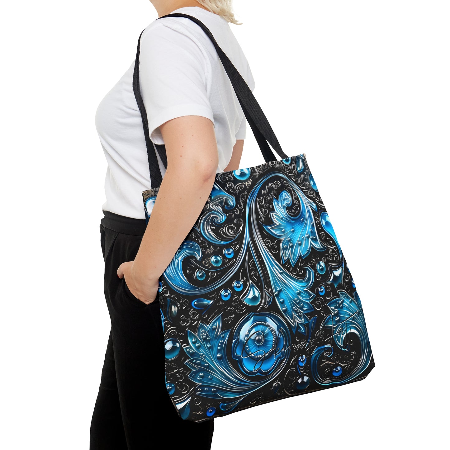 shoppers tote bag purple blue regal paisley inspired Watercolour design abstract art tote bag creative fashion gift for teen artist fashion