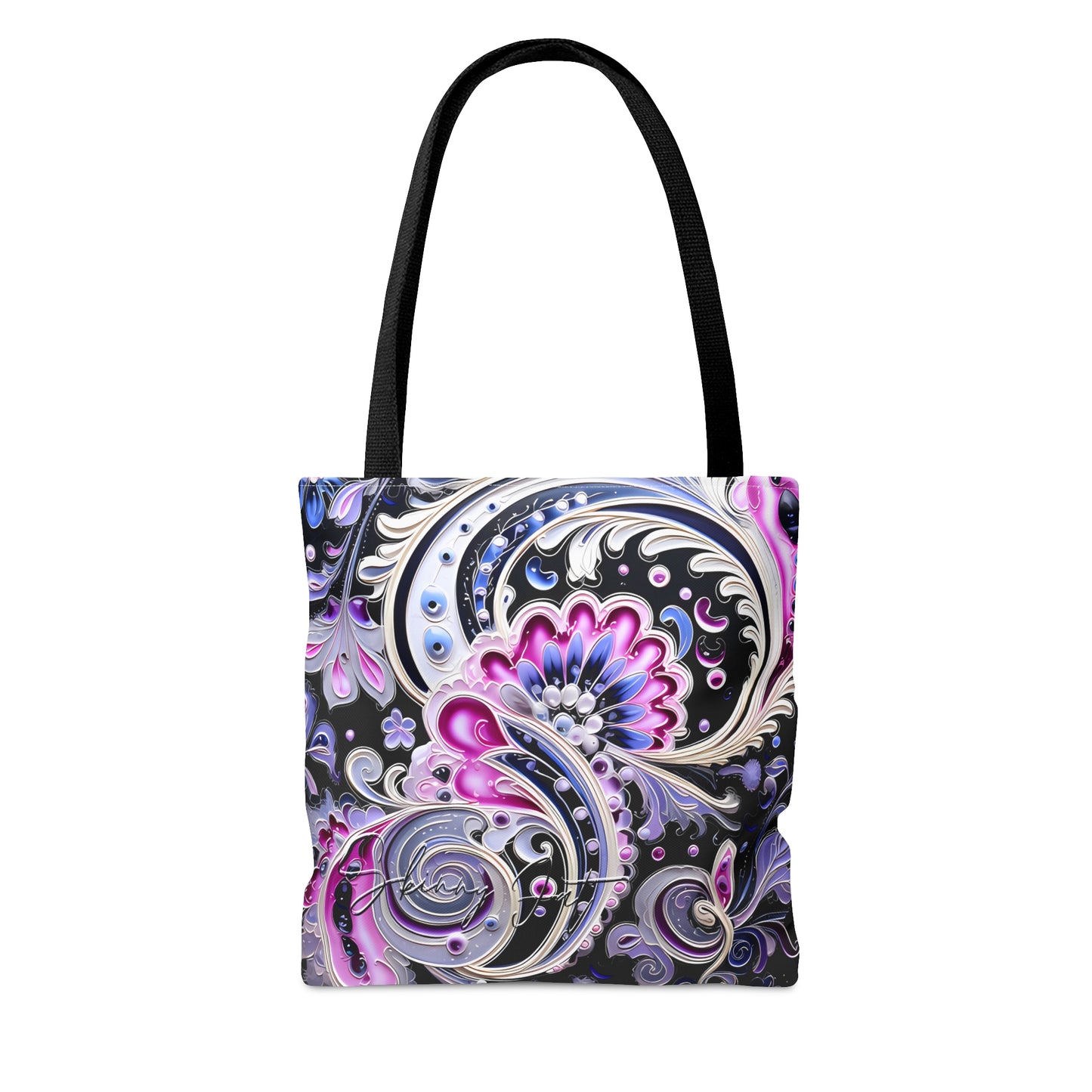 shoppers tote bag pink blue regal paisley inspired Watercolour design abstract art tote bag creative fashion gift for teen artist fashion