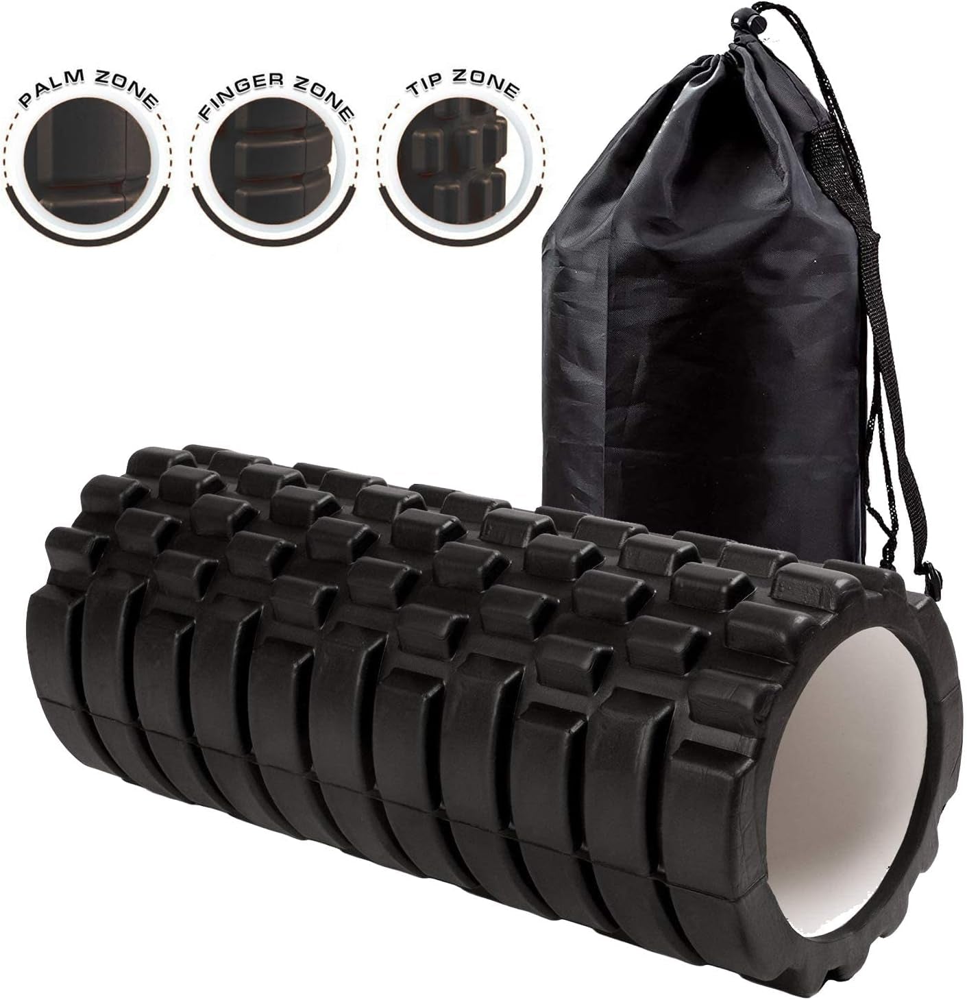 13" Deep Tissue Grid Yoga Fitness EVA Massage Foam Roller Medium Density Deep Tissue Massager for Muscle Massage and Myofascial Trigger Point Release