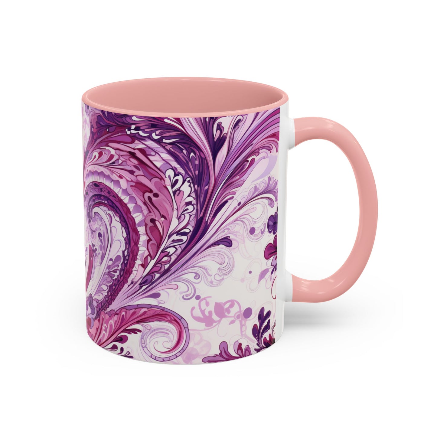 Coffee mug Paisley print ceramic Hot beverage casual soup cup keep the caffeine life alive with a morning drink of coffee regal style 11oz