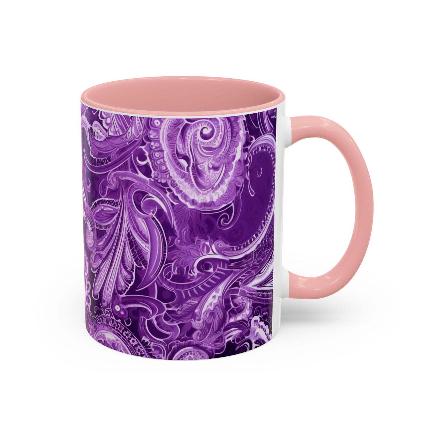 Coffee mug Paisley print ceramic Hot beverage casual soup cup keep the caffeine life alive with a morning drink of coffee regal style 11oz