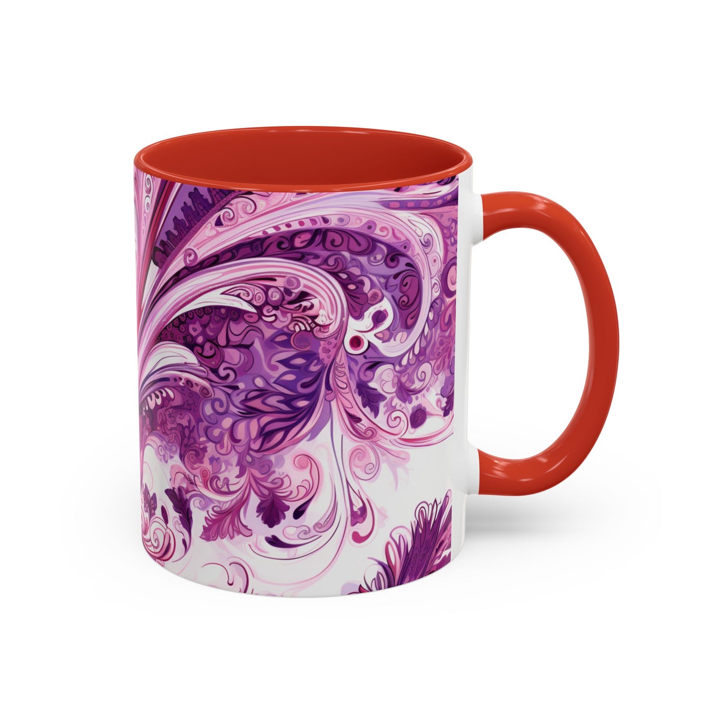 Coffee mug Paisley print ceramic Hot beverage casual soup cup keep the caffeine life alive with a morning drink of coffee regal style 11oz