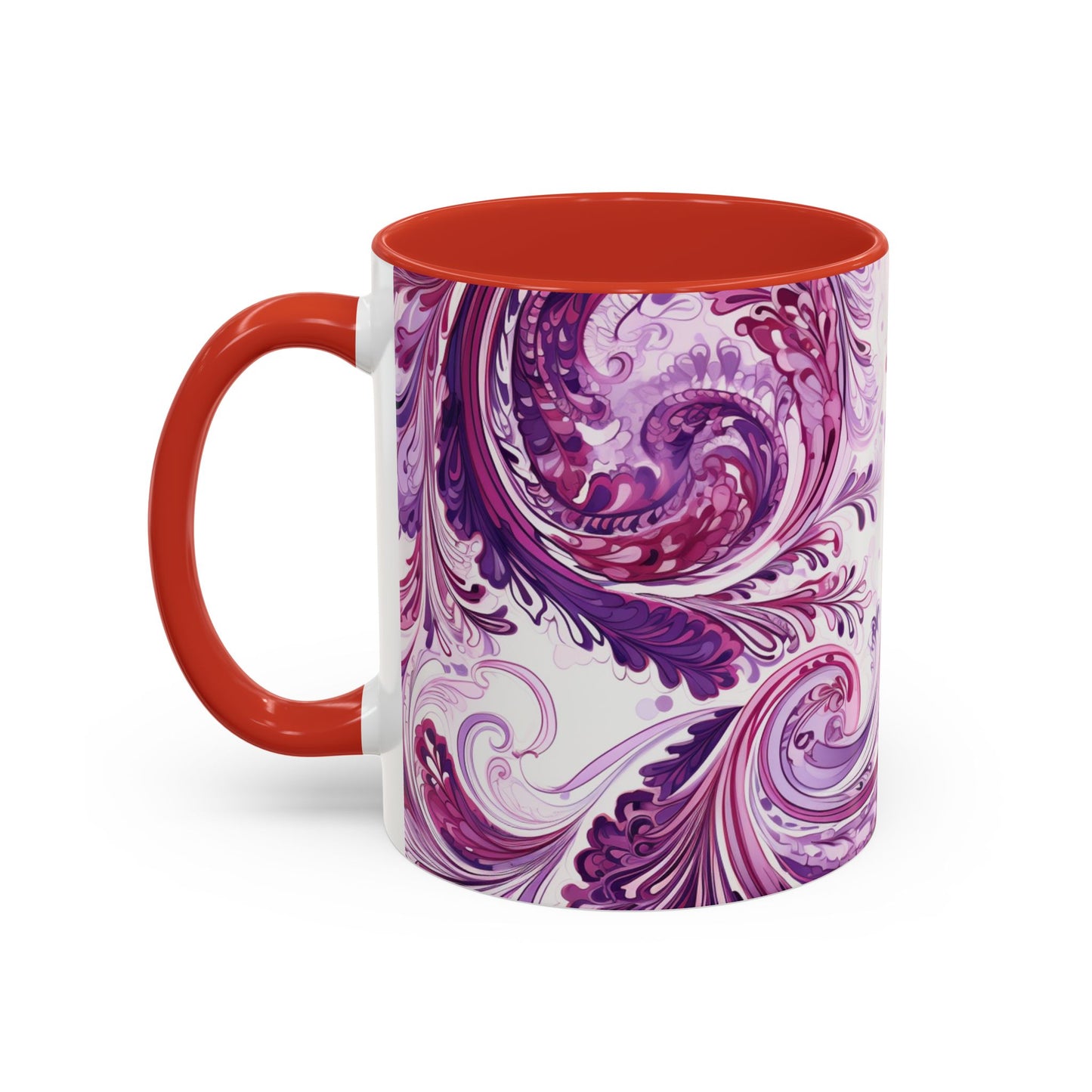 Coffee mug Paisley print ceramic Hot beverage casual soup cup keep the caffeine life alive with a morning drink of coffee regal style 11oz