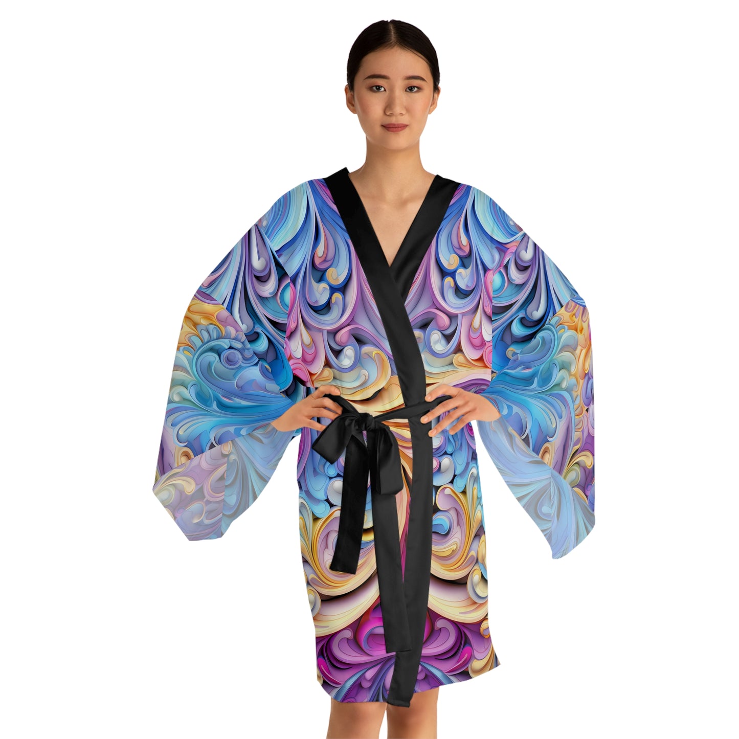 Womens kimono boho cover up breathable summer fashion light weight bohemian chic outer wear, lounge wear wrap japanese style cardigan