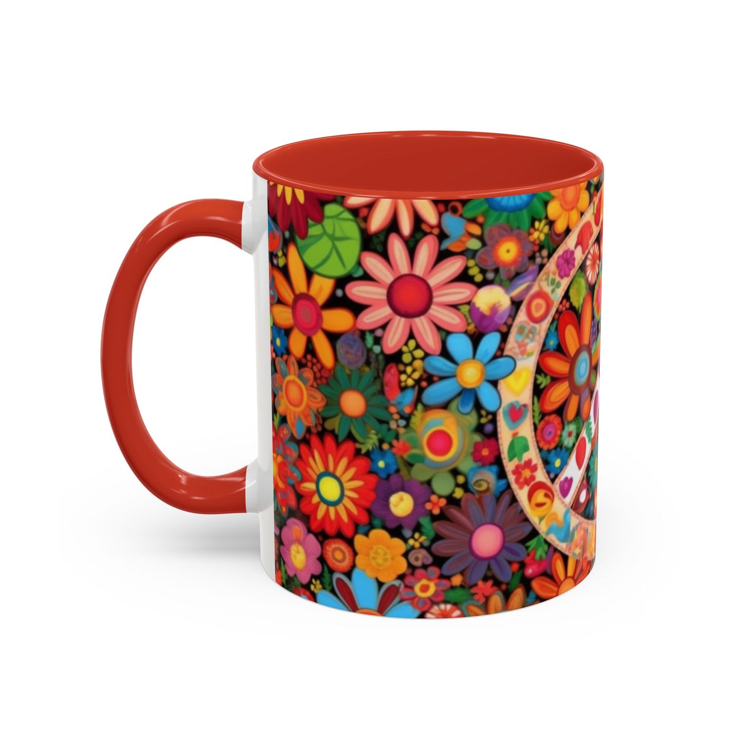 Flower print ceramic coffee mug Hot beverage casual soup mug keep the caffine life alive with a morning cup of coffee Ai tech style