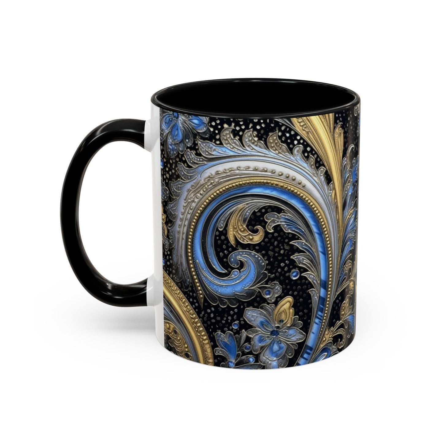 Paisley print ceramic coffee mug Hot beverage soup mug keep the street life alive with a morning cup of coffee graffiti regal style 11oz