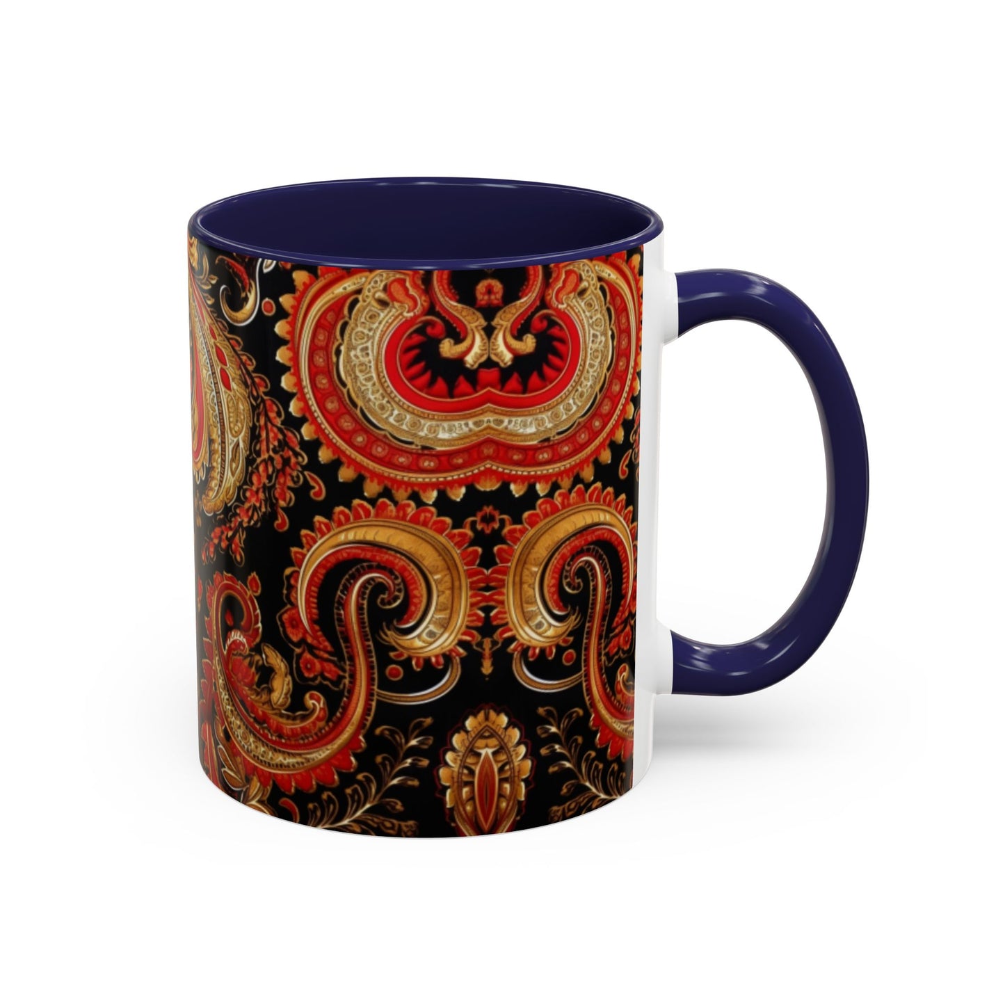 Paisley print ceramic coffee mug Hot beverage soup mug keep the street life alive with a morning cup of coffee graffiti regal style 11oz