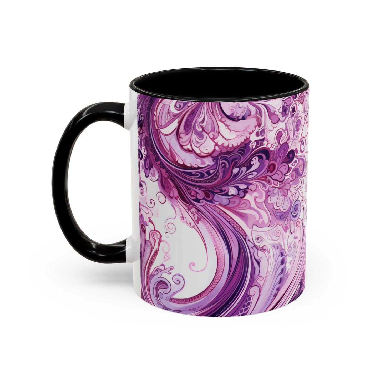 Coffee mug Paisley print ceramic Hot beverage casual soup cup keep the caffeine life alive with a morning drink of coffee regal style 11oz