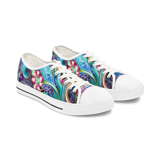 Womens Low Top abstract art print shoe low top abstract art shoes artistic sneaker abstract pattern unique footwear paisley abstract design